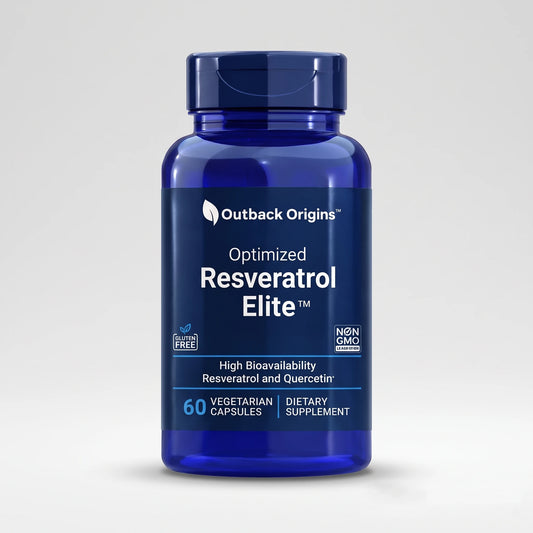 Outback Origins Resveratrol Complex with Quercetin, 60-capsule bottle, front label